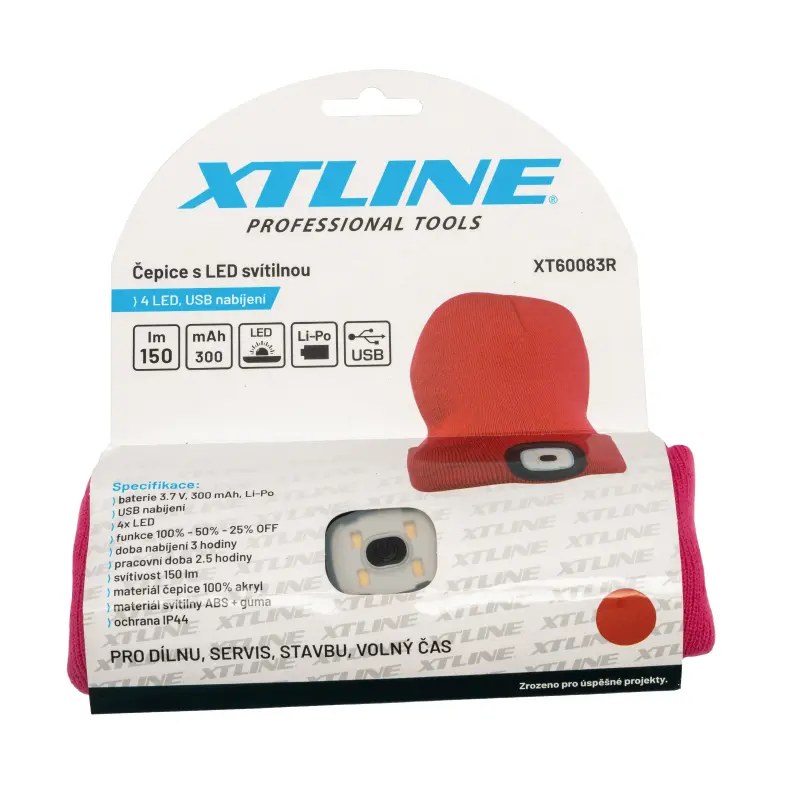 Čepice se svítilnou | růžová