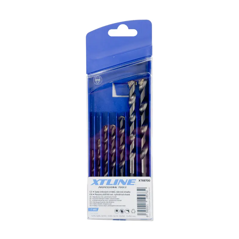 Sada vidiových vrtáků, válcová stopka | 4-12 mm 7 dílů