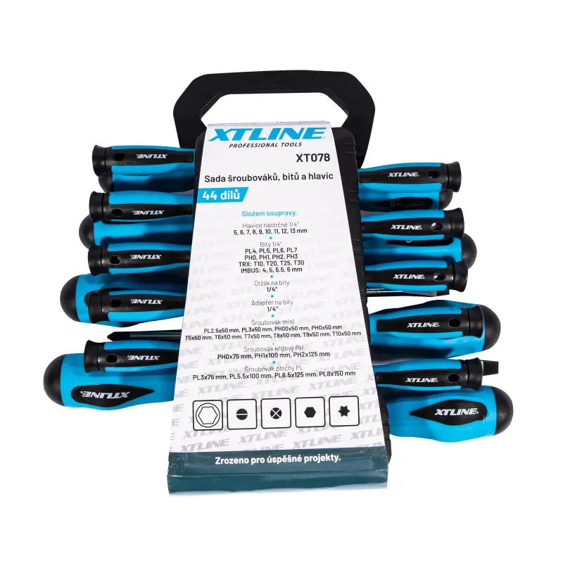 Sada šroubováků, bitů a hlavic 44 dílů