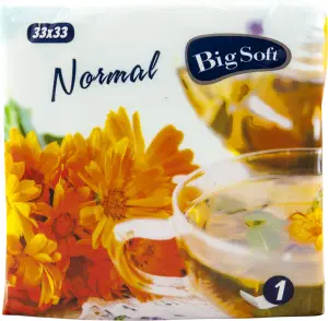 Big Soft klasické bílé ubrousky, rozměry 33 x 33 cm