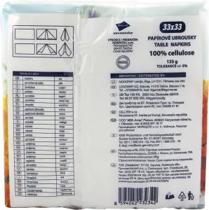 Big Soft klasické bílé ubrousky, rozměry 33 x 33 cm